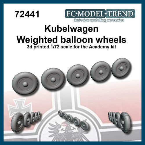 72441 Kubelwagen ruedas deserticas "globo" con peso, escala 1/72.