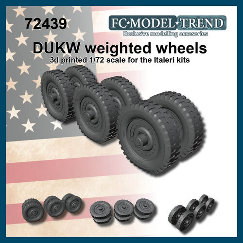 72439 DUKW weighted wheels, 1/72 scale.