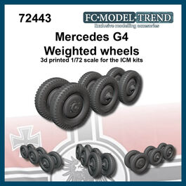 72443 Mercedes G4 "gelande" weighted wheels, 1/72 scale.
