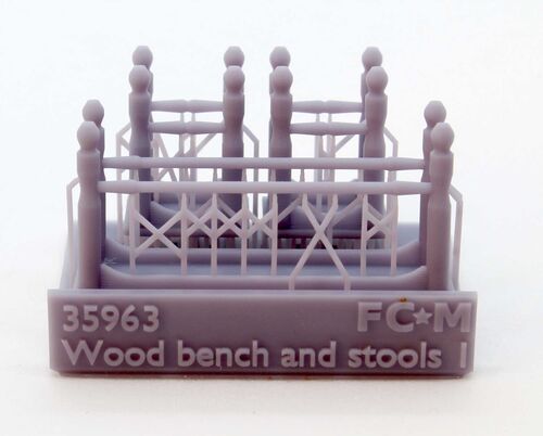 35963 Bench and stools, 1/35 scale.