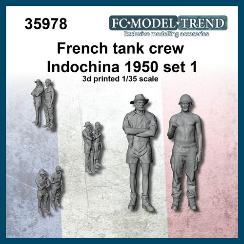 35978 Tripulacin de carro francesa, Indochina 1950 set 1, escala 1/35