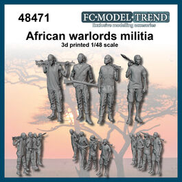 48471 African warlords militia, 1/48 scale.