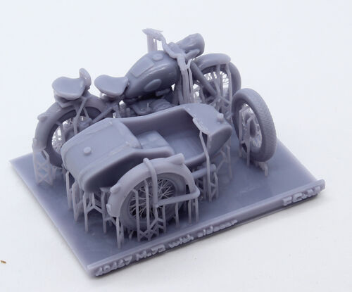 48467 Soviet motorcycle M-72 with sidecar, 1/48 scale.