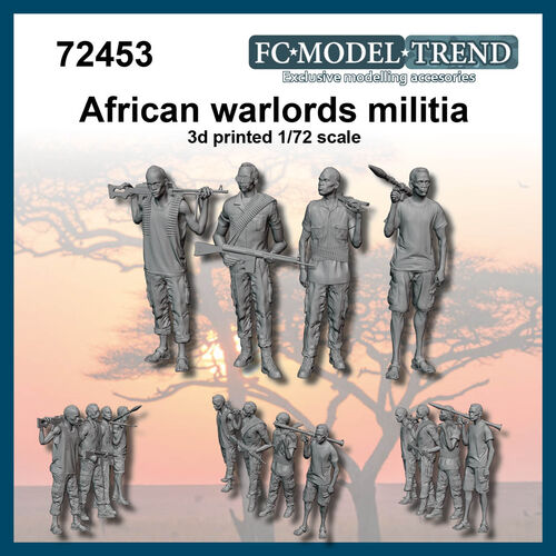 72453 Milicianos de los señores de la guerra africanos, escala 1/72.