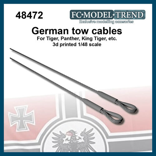 48472 Cable de remolque alemán para Panther, Tiger, King Tiger, etc. Escala 1/48.