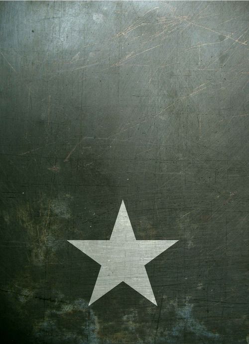 35395 Grunge self adhesive base White star 26x19cm