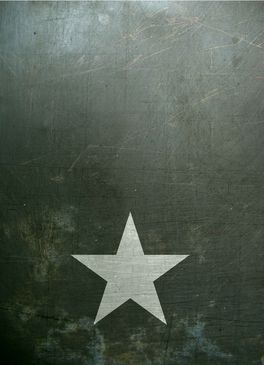 35395 Grunge self adhesive base White star 26x19cm