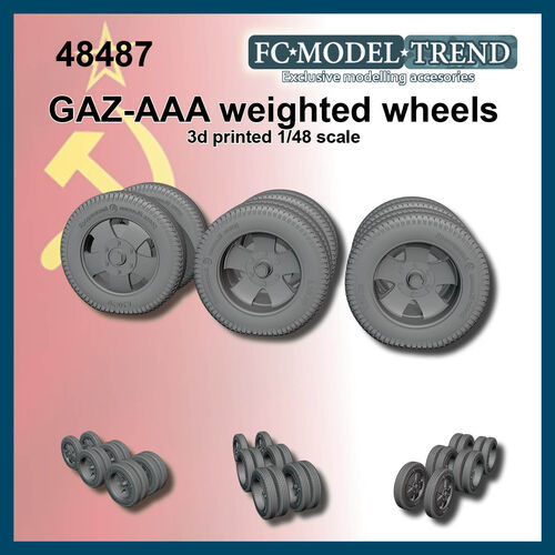 48487 Gaz AAA weighted wheels, 1/48 scale.