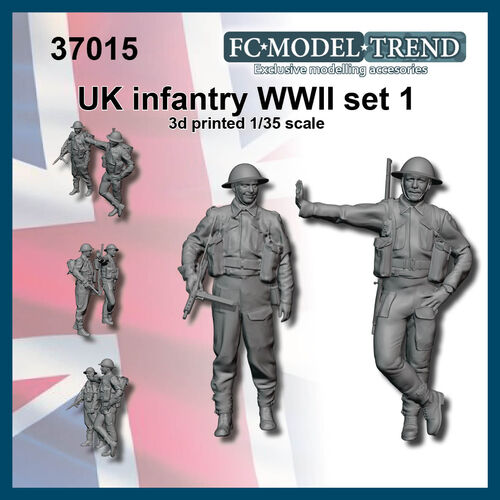 37015 UK soldiers WWII, 1/35 scale.