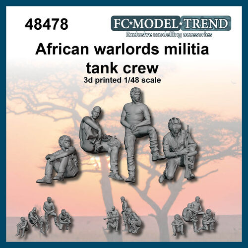 48478 Carristas milicianos de los señores de la guerra africanos, escala 1/48.