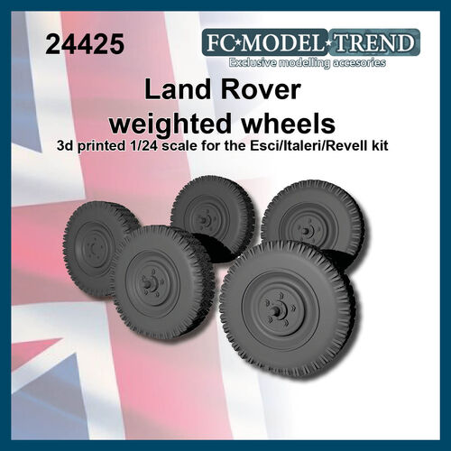 24425 Land Rover, ruedas con peso, escala 1/24.