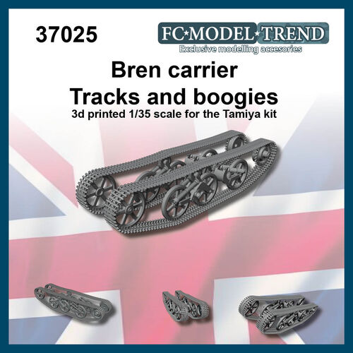 37025 Bren carrier, cadenas con boogies. Escala 1/35.