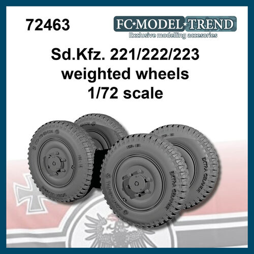 72463 Sd.Kfz. 221/222/223 weighted wheels, 1/72 scale.