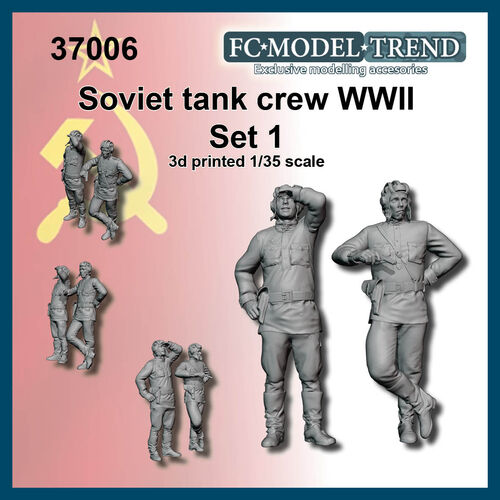 37006 Tripulacin de tanque sovitica WWII, set 1. Escala 1/35.