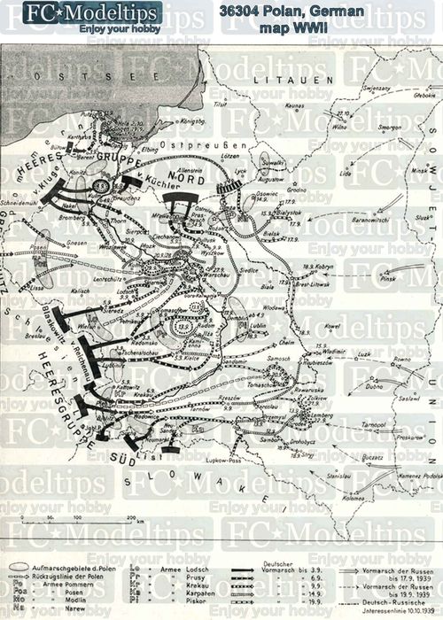 Base Mapa alemán de Polonia, WWII