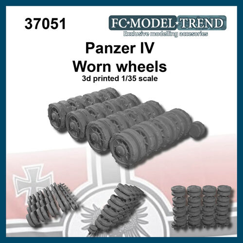 37051 Panzer IV worn wheels. 1/35 scale.