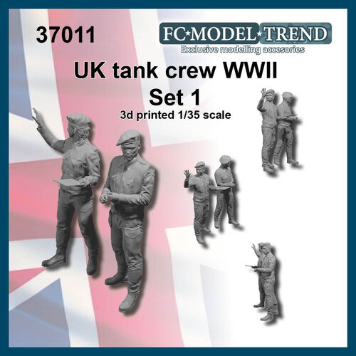 37011 Tripulación de tanque británica WWII set 2, escala 1/35.