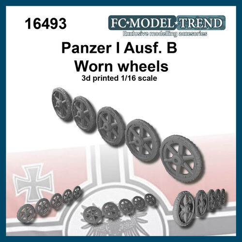 16493 Panzer I Ausf. B worn wheels, 1/16 scale.