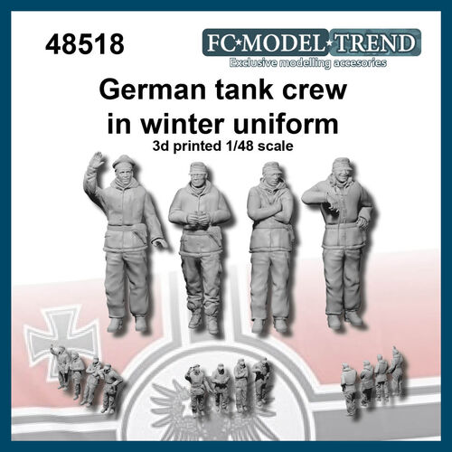 48518 Tripulación de tanque alemán en uniforme de invierno, escala 1/48.