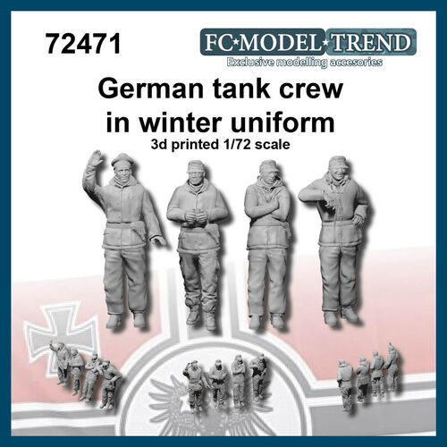72471 Tripulación de tanque alemán en uniforme de invierno, escala 1/72.