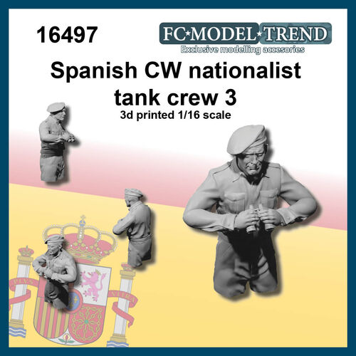 16497 Nationalist tank crew 3 SCW, 1/16 scale.