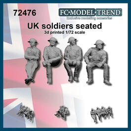 72476 UK soldiers seated. 1/72 scale.