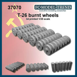 37070 Burnt wheels for T-26 and variants, 1/35 scale.