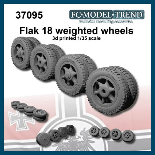 37095 Flak 18, ruedas con peso. escala 1/35.