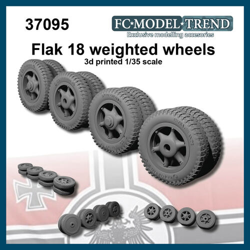 37095 Flak 18, weighted wheels, 1/35 scale.