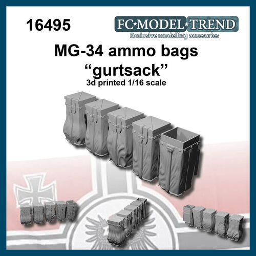 16495 Gurtsacks, bolsas de munición MG-34, escala 1/16.