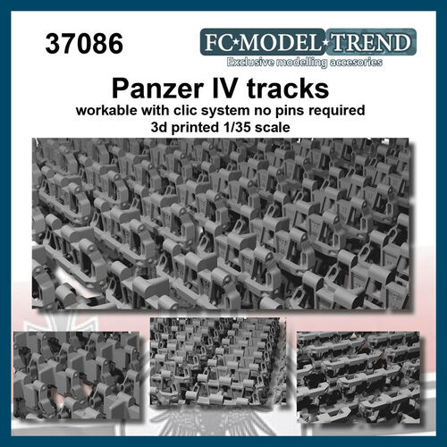 37086 Panzer III/IV, cadenas articulables a presión. Escala 1/35.