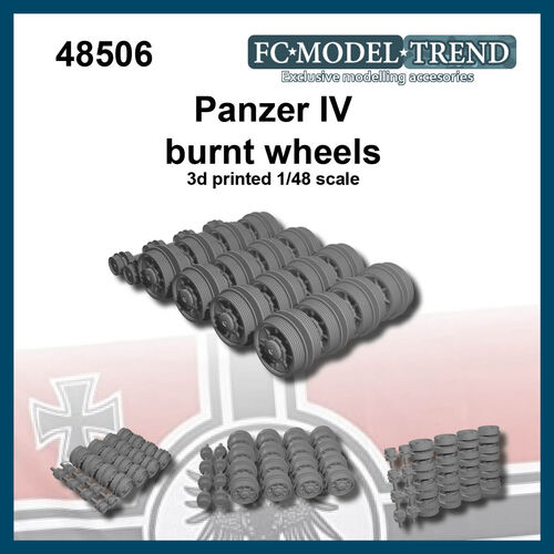 48506 Panzer IV, burnt wheels, 1/48 scale.