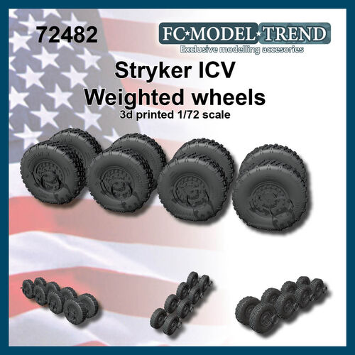72482 Stryker ICV, weighted wheels, 1/72 scale.