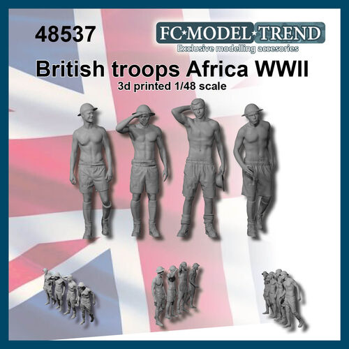 48437 UK soldiers Africa WWII, 1/48 scale.