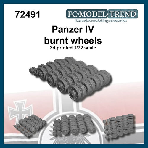 72491 Panzer IV, burnt wheels, 1/72 scale.