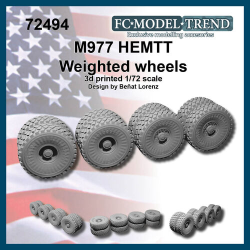 72494 HEMTT weighted wheels, 1/72 scale.