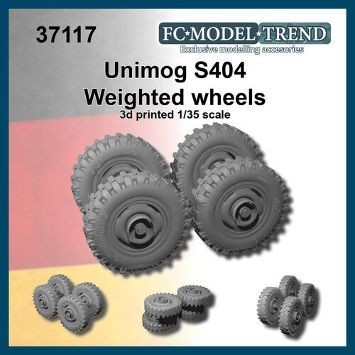 37117 Unimog S404 ruedas con peso. Escala 1/35.