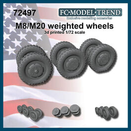 72497 M8/M20 weighted wheels, 1/72 scale.