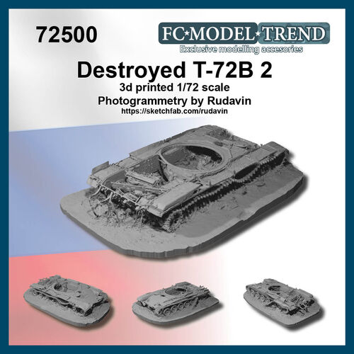72500 T-72B destruido, escala 1/72.