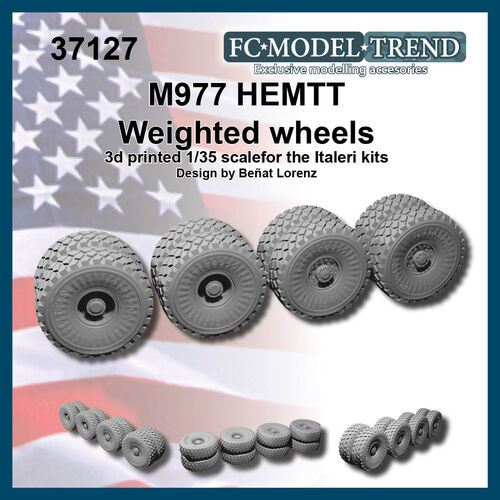 32127 HEMTT weighted wheels, 1/35 scale.