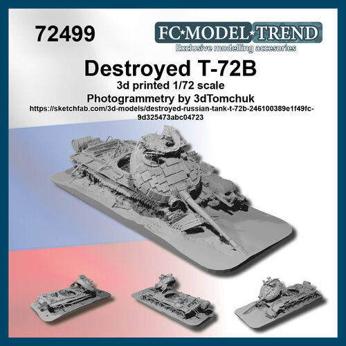72499 T72B destruido, escala 1/72.