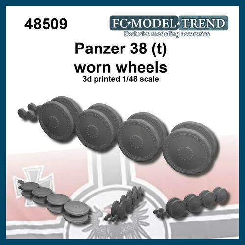 48509 Pz. 38(t) worn wheels, 1/48 scale.