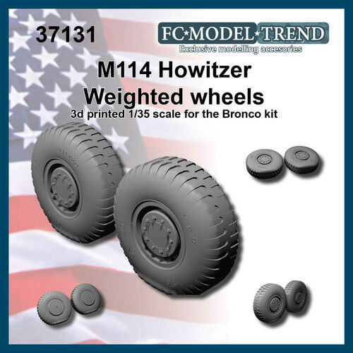 37131 M114 Howitzer, weighted wheels, 1/35 scale.