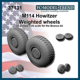 37131 M114 Howitzer, weighted wheels, 1/35 scale.