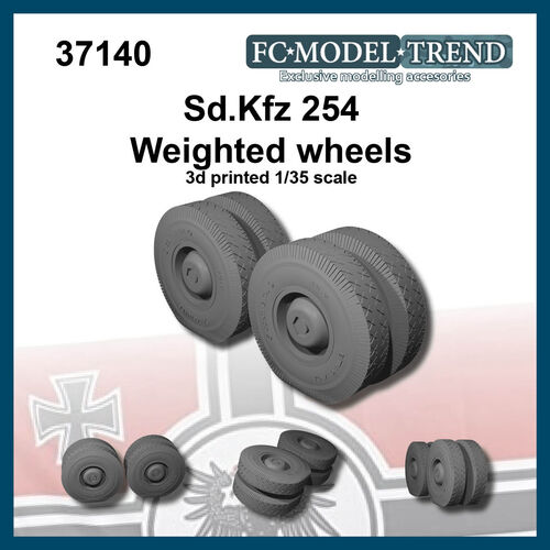 37140 Weighted wheels for Sd.Kfz 254. 1/35 scale.