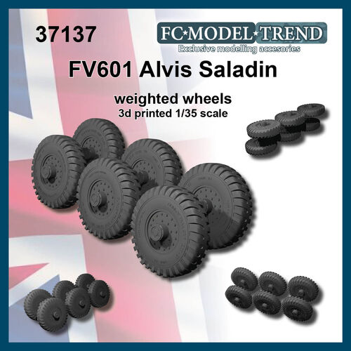 37137 Ruedas con peso para el FV601 Alvis Saladin, escala 1/35.