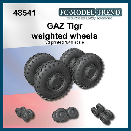 48541 Gaz Tigr, weighted wheels, 1/48 scale.