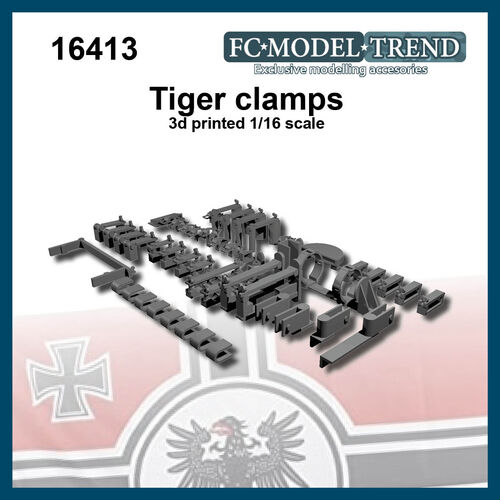 16413 Tiger, King Tiger, jagdtiger, anclajes de herramientas escala 1/16