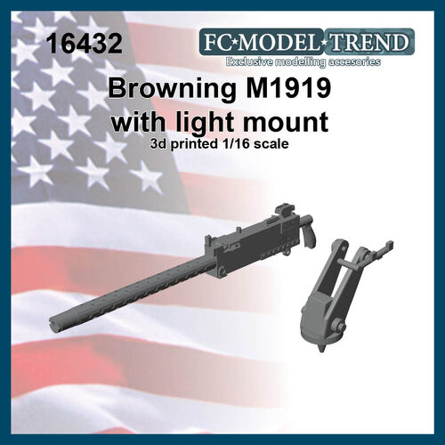 16432 Browning M1919 with mount, 1/16 scale