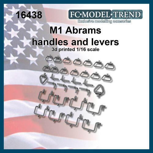 16438 M1 Abrams handles and levers, 1/16 scale.